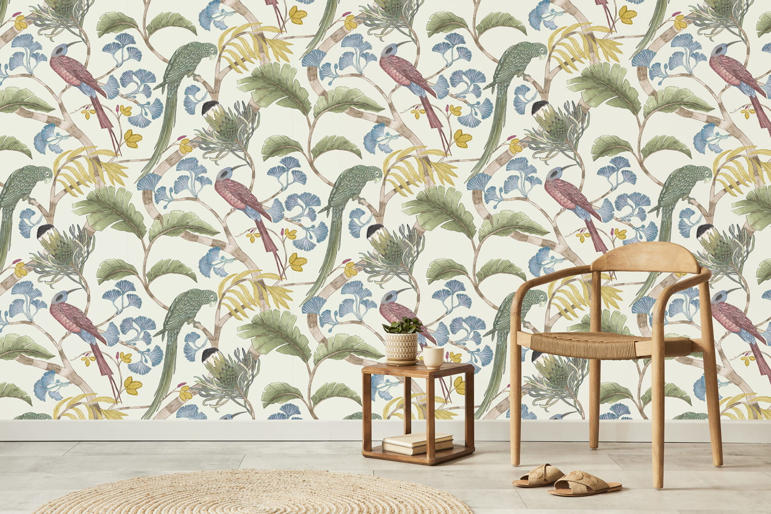 Tapete Living Branches - Ivory/ Soft Olive/ Yellow