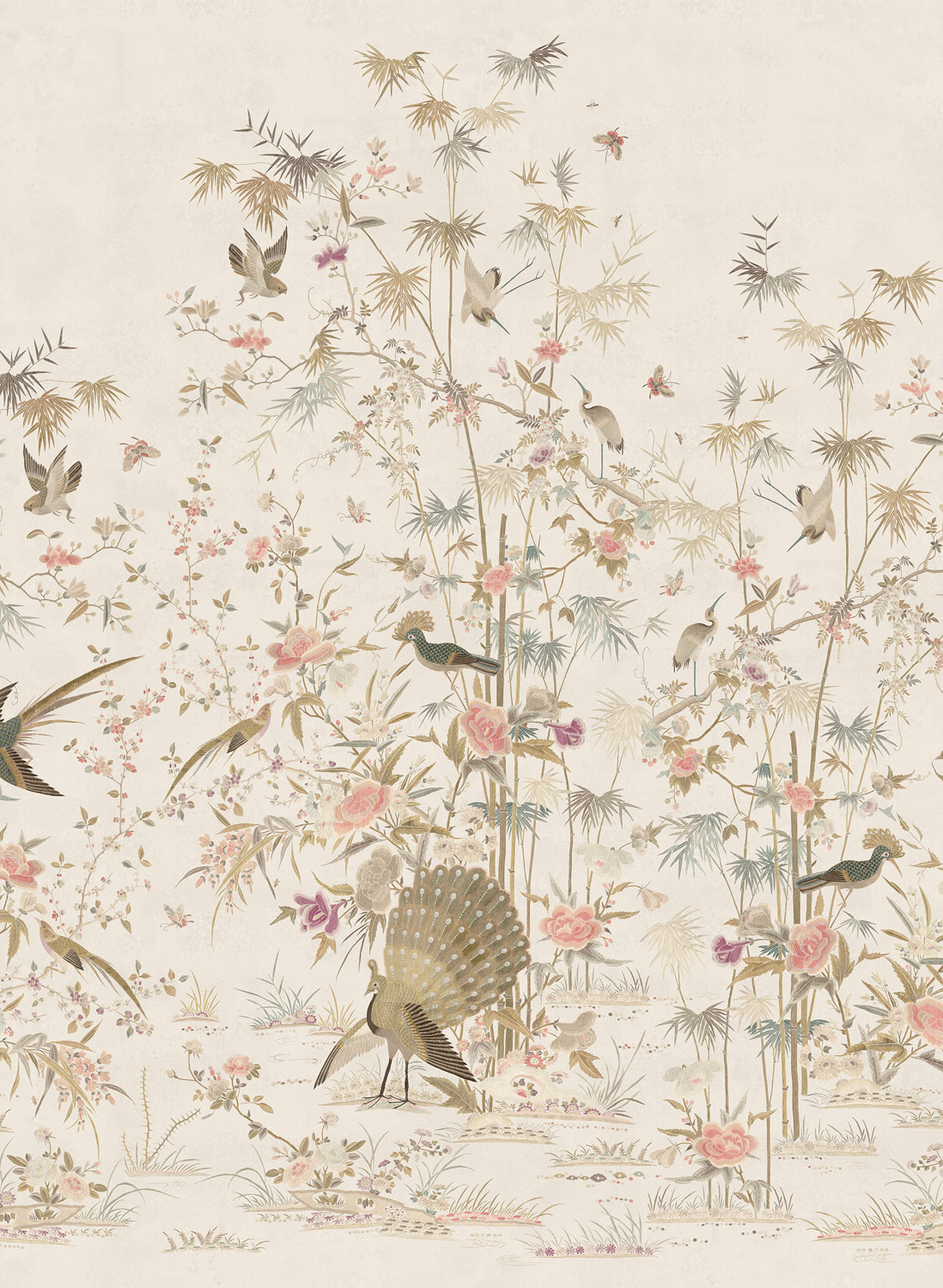 Wandbild Chinoiserie Garden - Eggshell