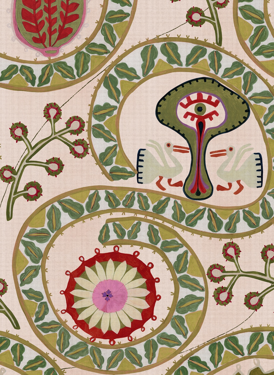 Tapete Two Storks - Taupe