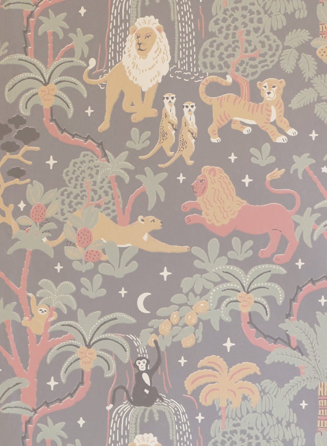 Tapete Jungle Glow - Twilight Grey