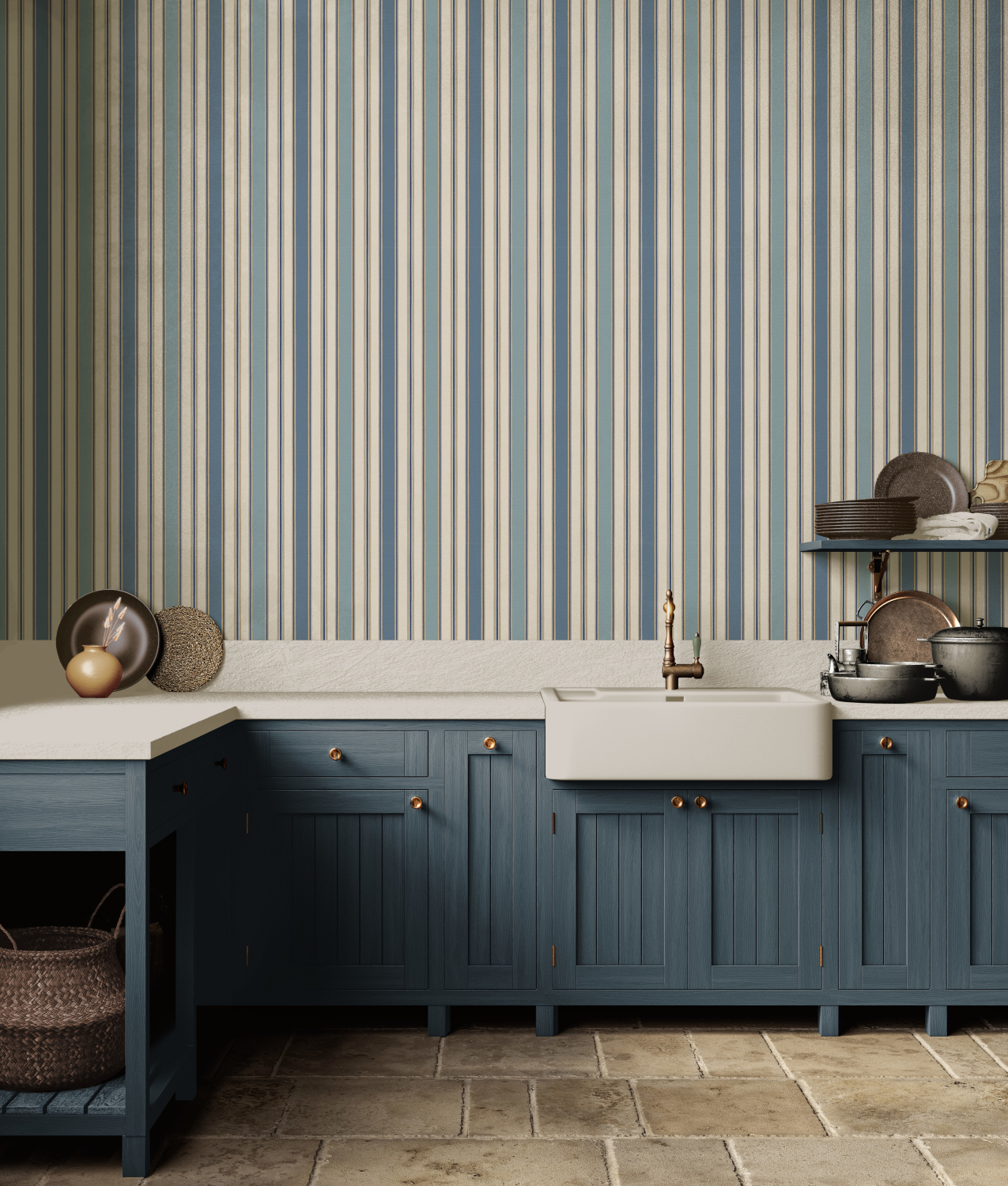 Tapete Melbourne Stripe - Blue