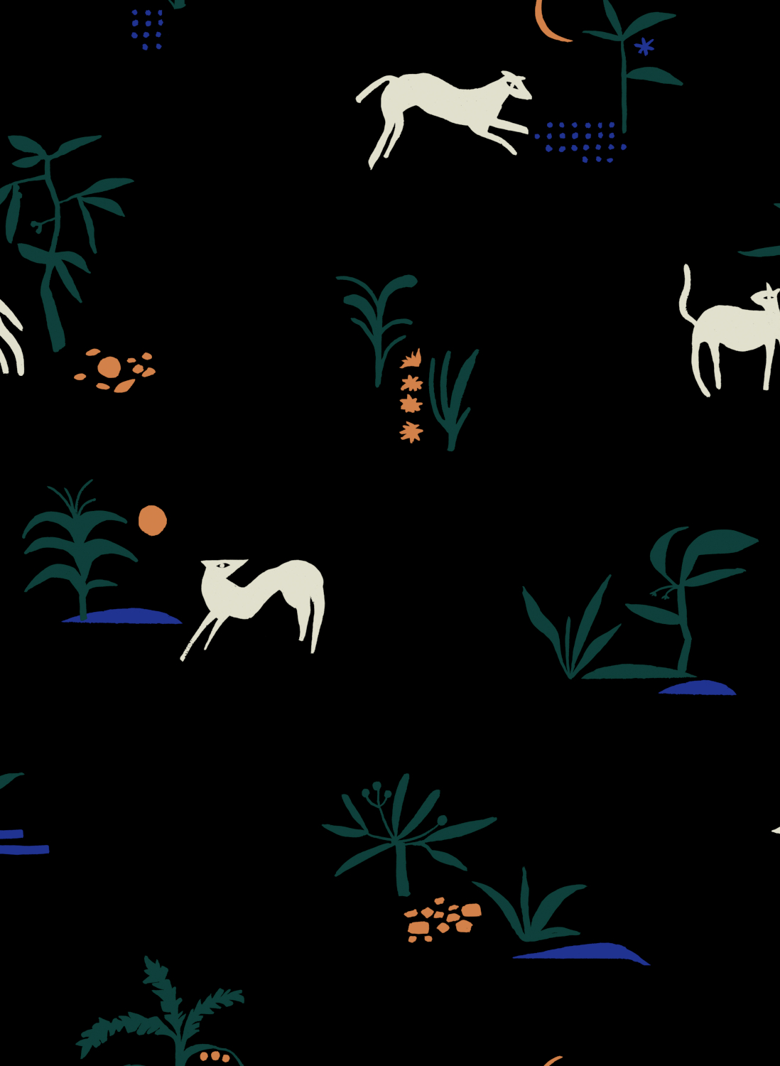 Tapete Prehistoric Creatures - Black