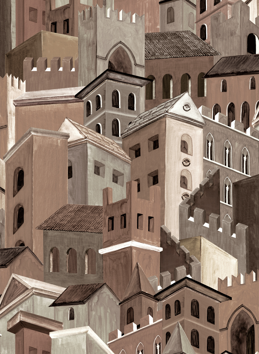 Tapete Citta di Castello - Sepia