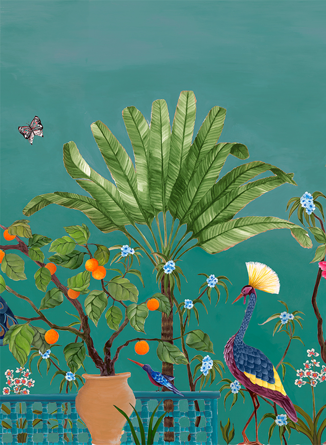 Wandbild Neo-Tea Garden - green