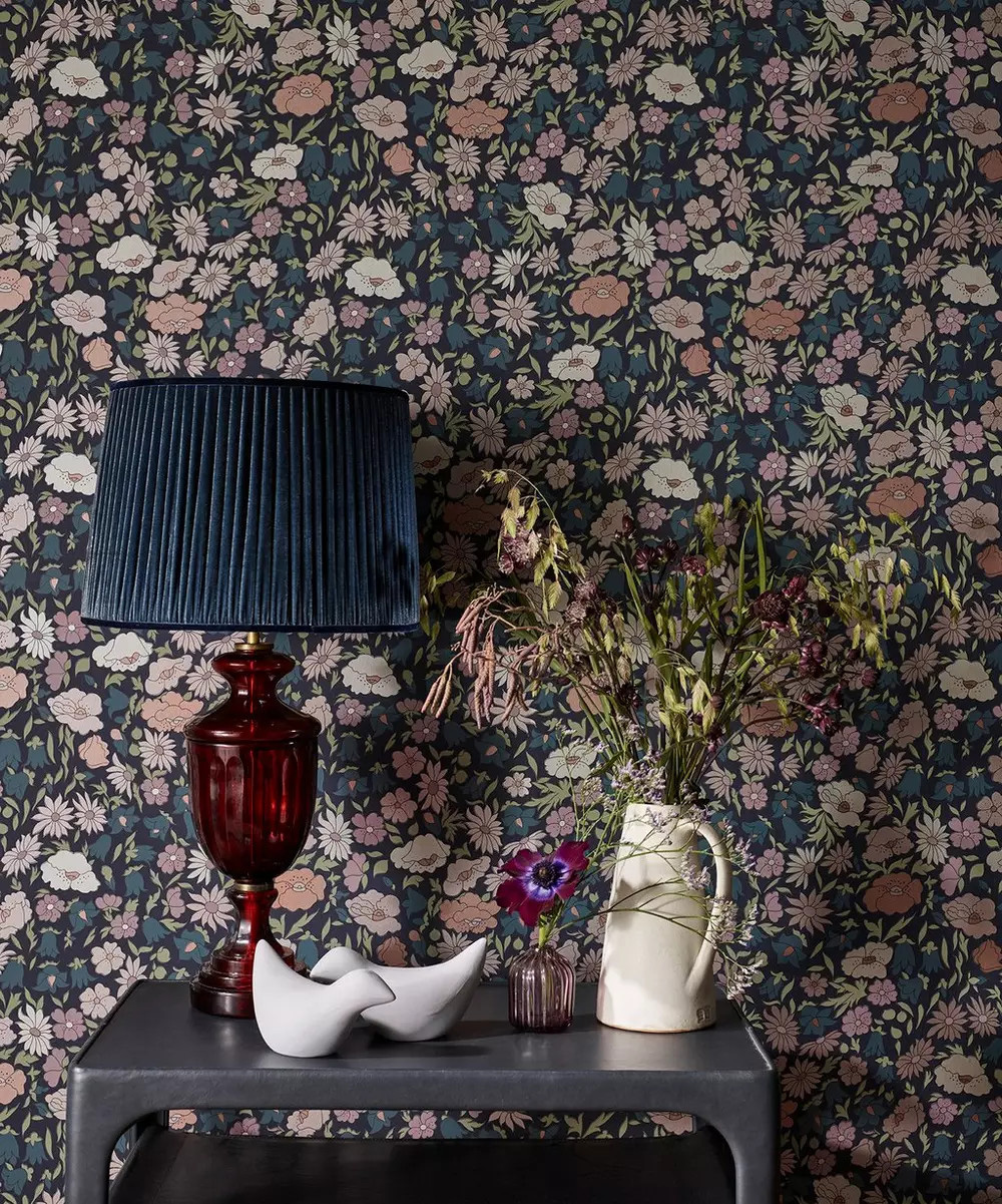 Tapete Poppy Meadowfield - Pewter Blue