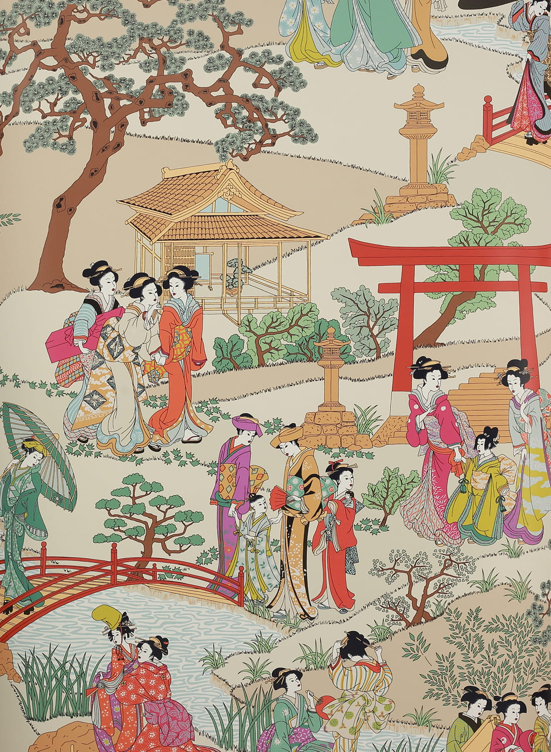 Tapete Geishas - Fuchsia