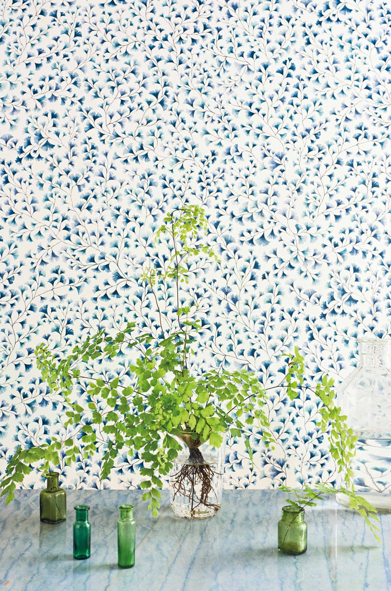 Tapete Maidenhair - China Blue