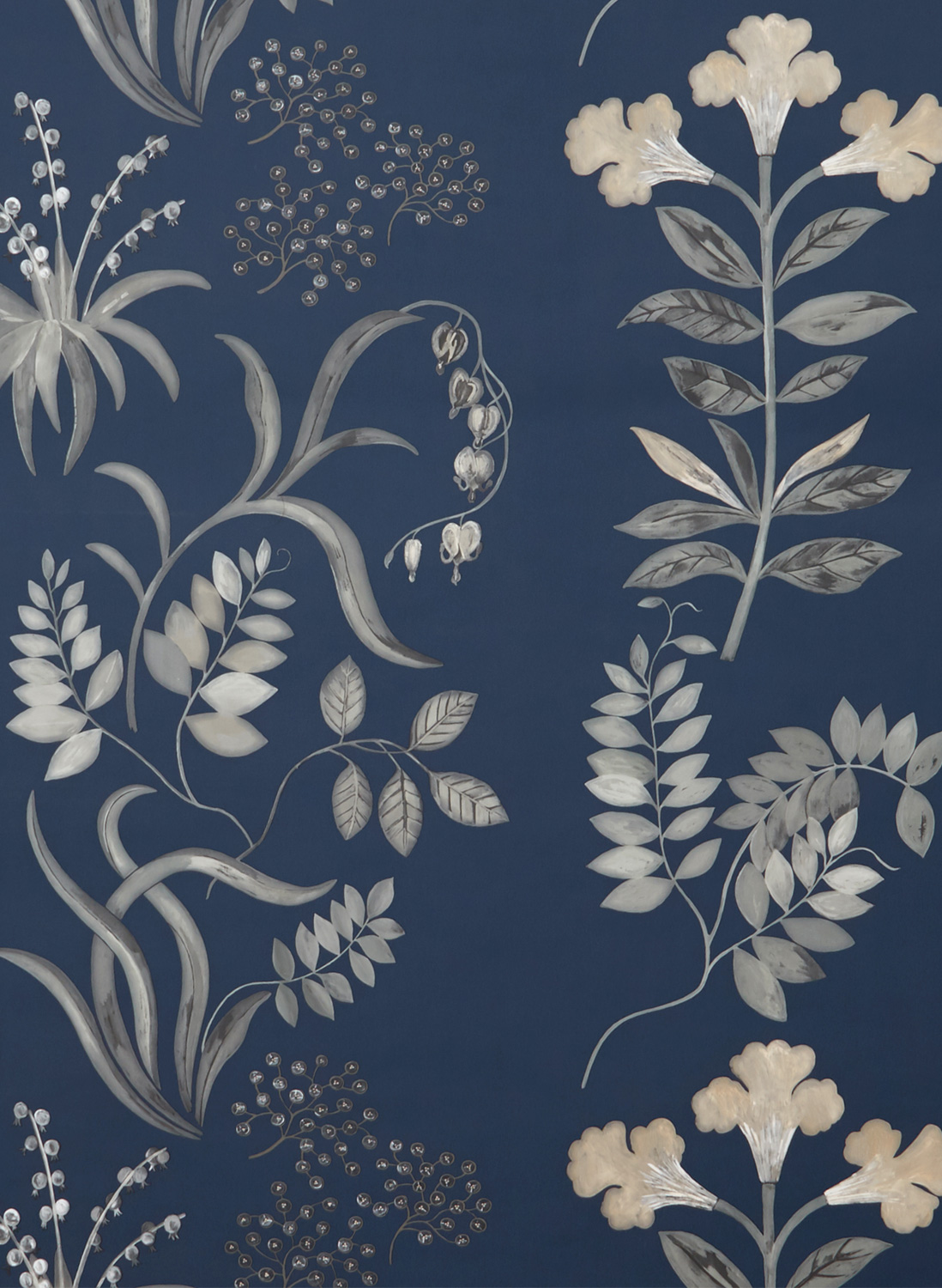 Tapete Botanical Stripe - Pewter Blue