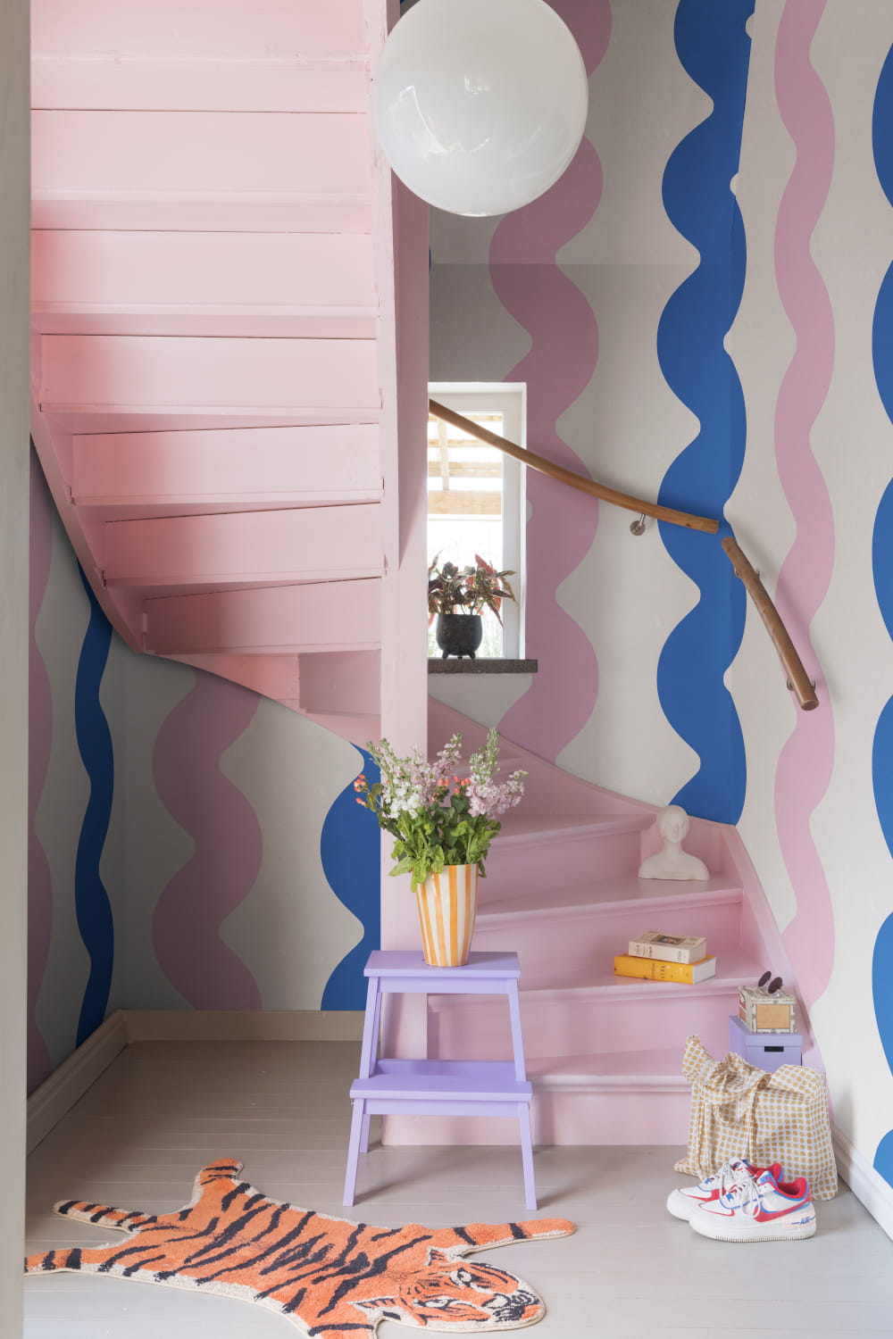 Wandbild Wobbly - Blue/ Pink