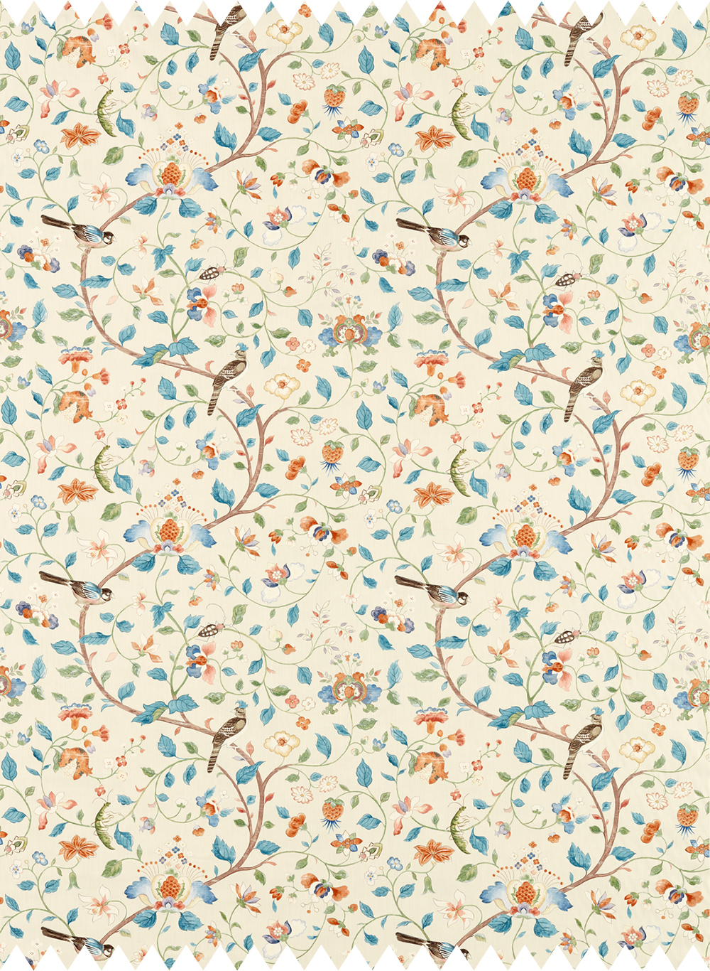 Stoff Arils Garden - Teal/ Russet