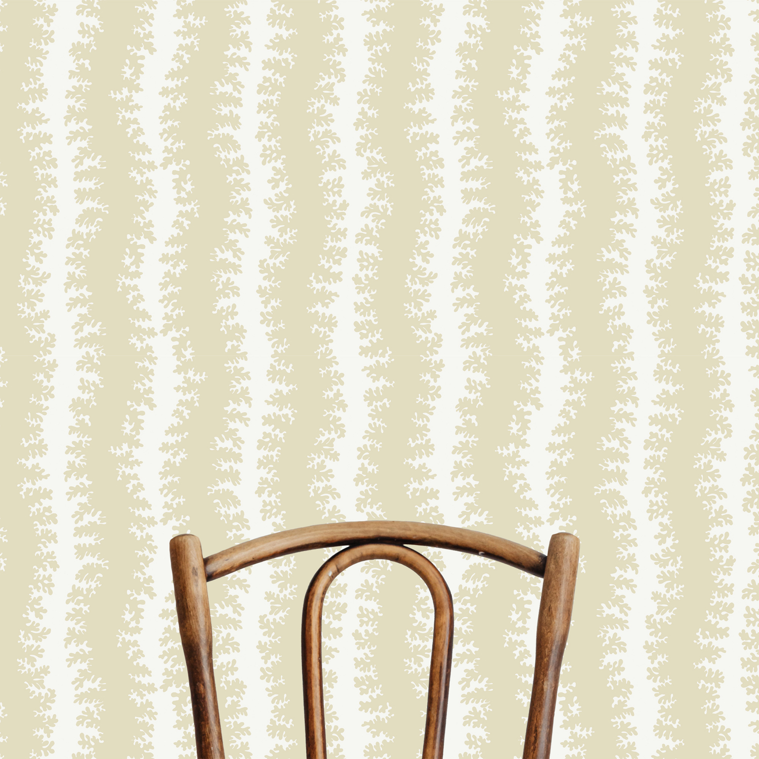 Tapete Elkhorn Stripe - Maitland Green/ Ceiling White