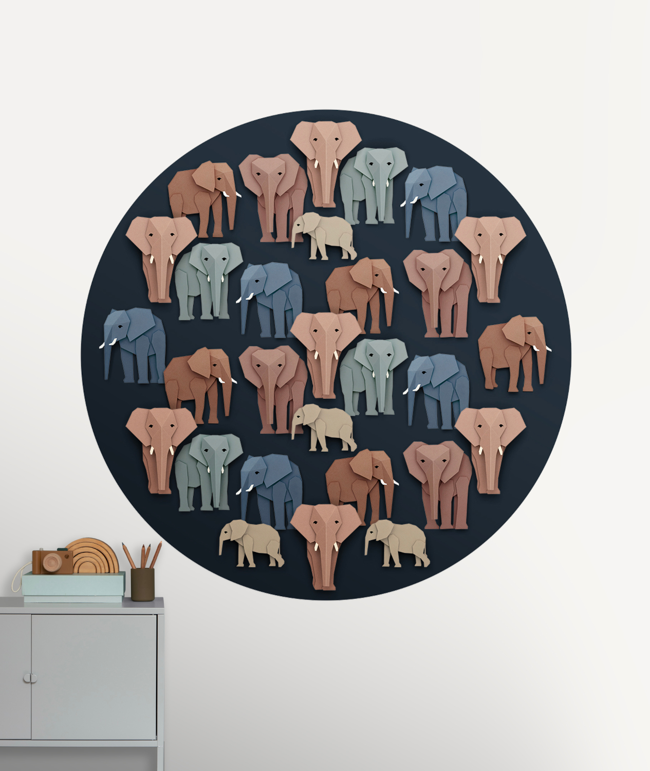 Wandbild Elephant Circle/ Olifanten Cirkel - Original - 1,425 m