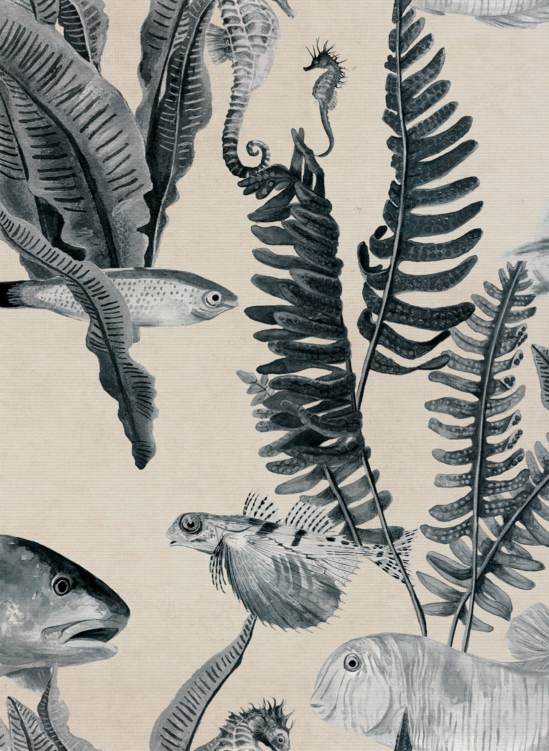 Tapete Bank of Fish - Grey