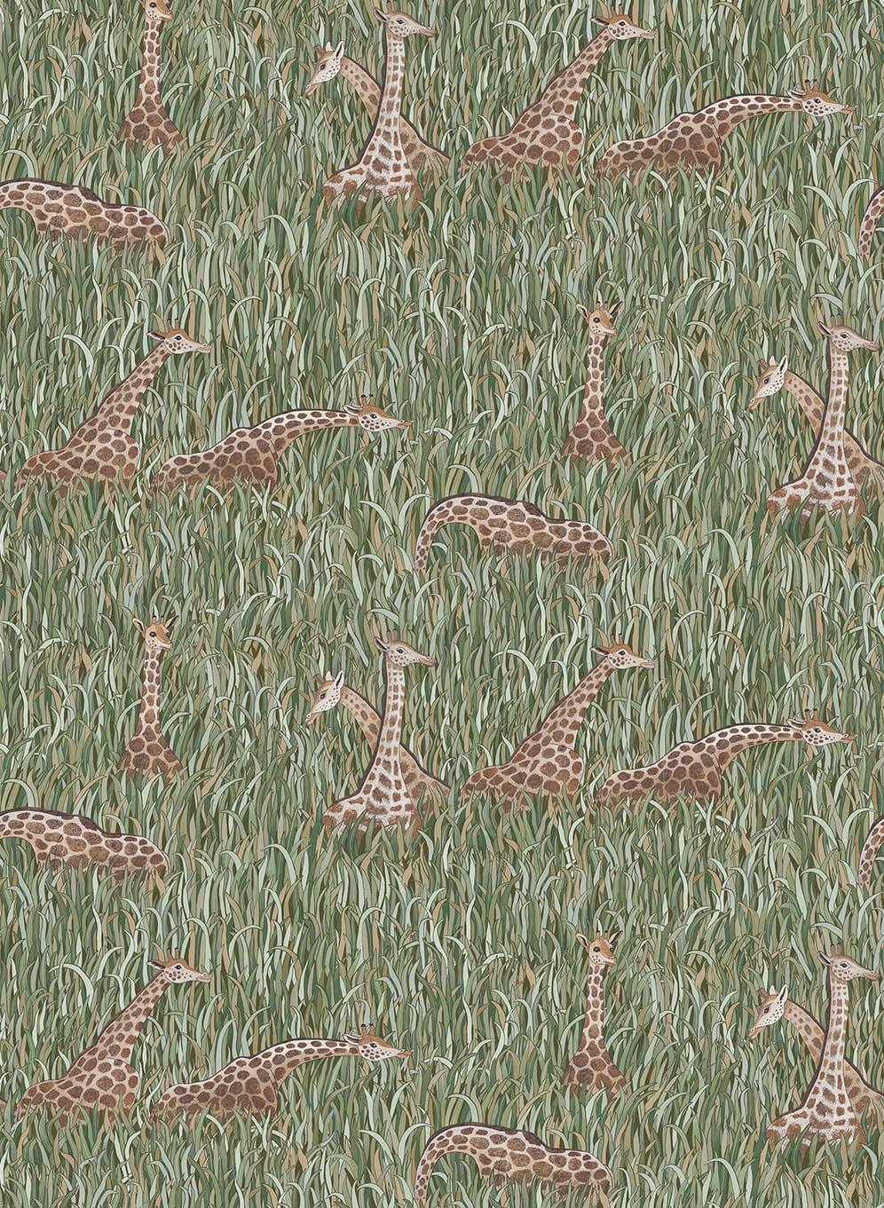 Tapete Giraffes - green