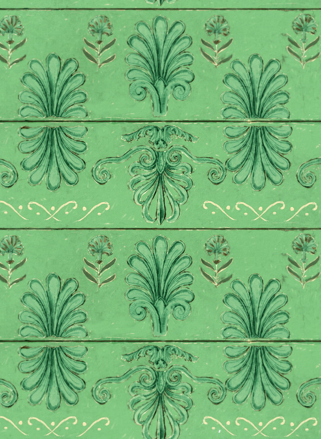 Tapete Mykonos Villa Motif - Island Green