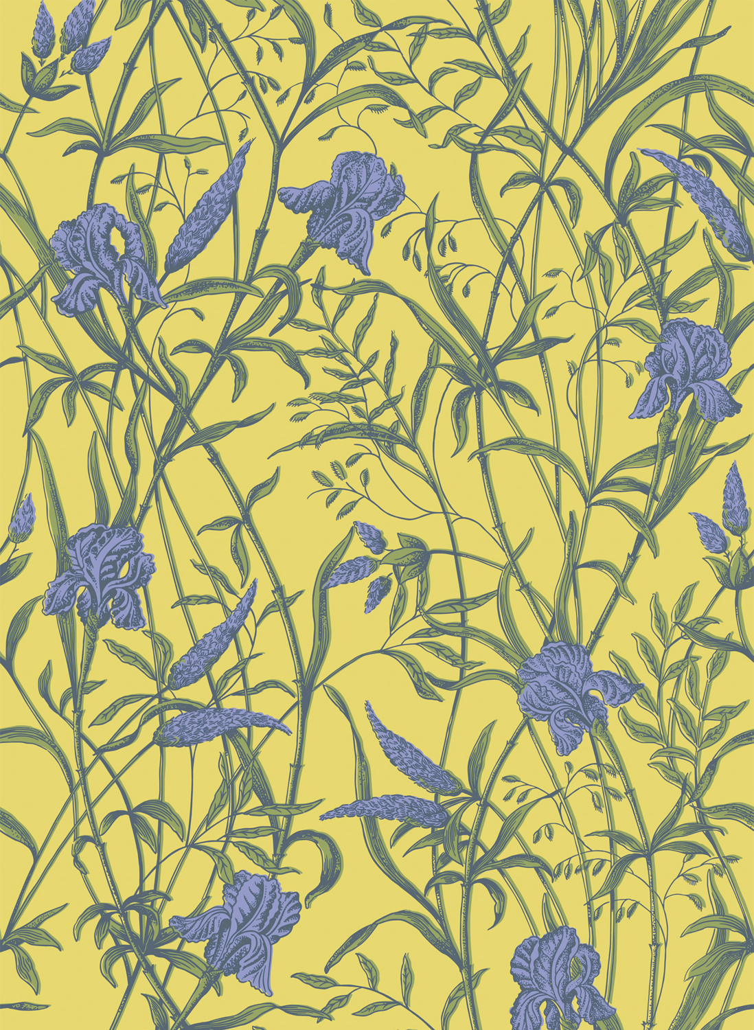Tapete Iris - Violet on Citrine