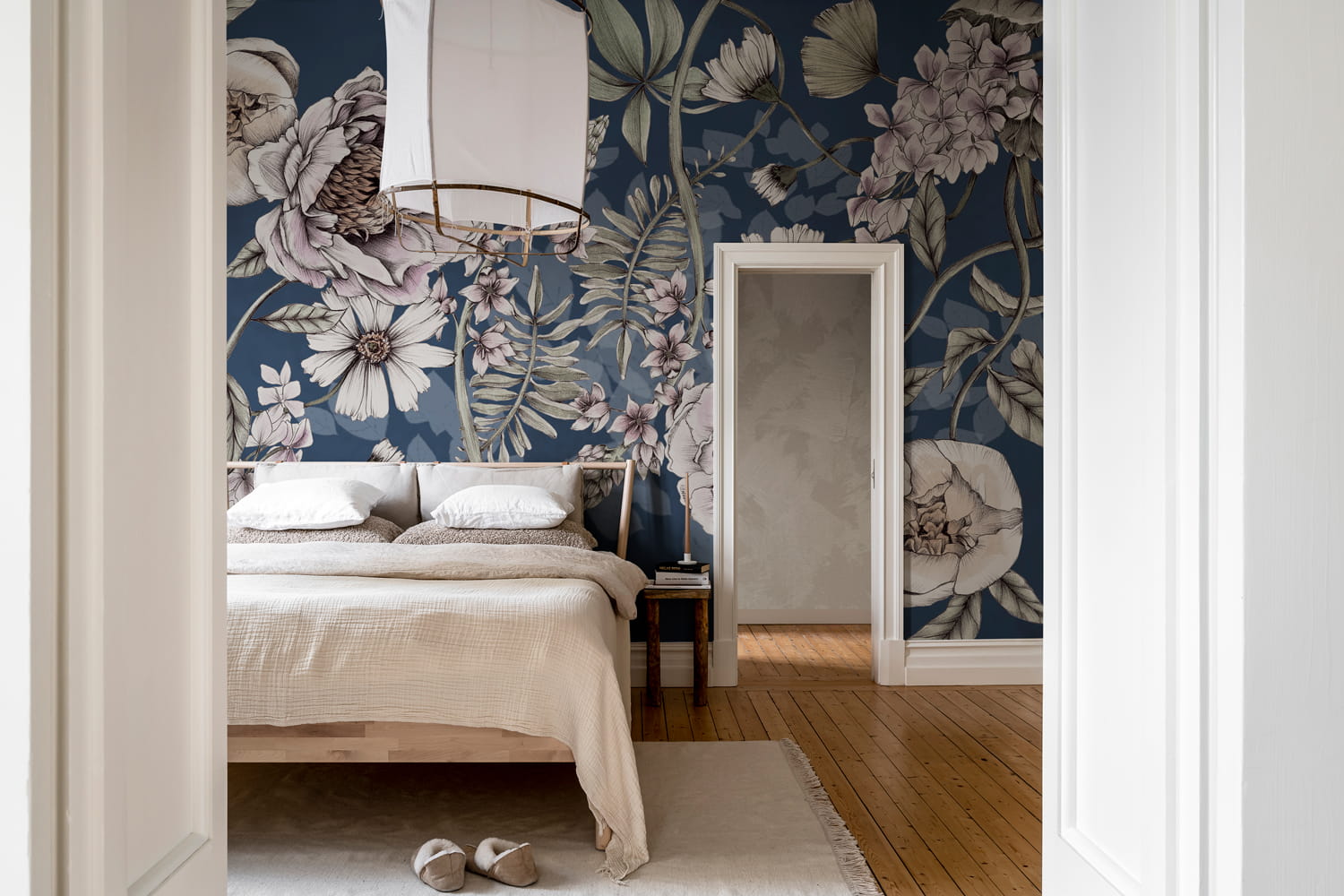 Wandbild Spring Flower - Dark Blue