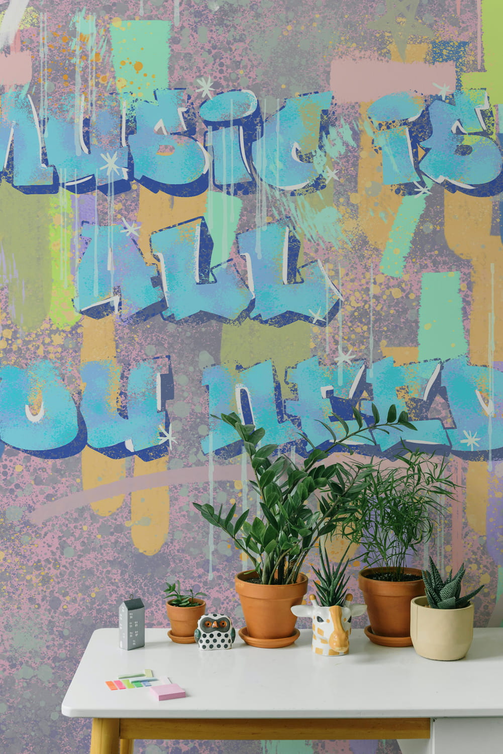 Wandbild Cool Graffiti - Fuchsia