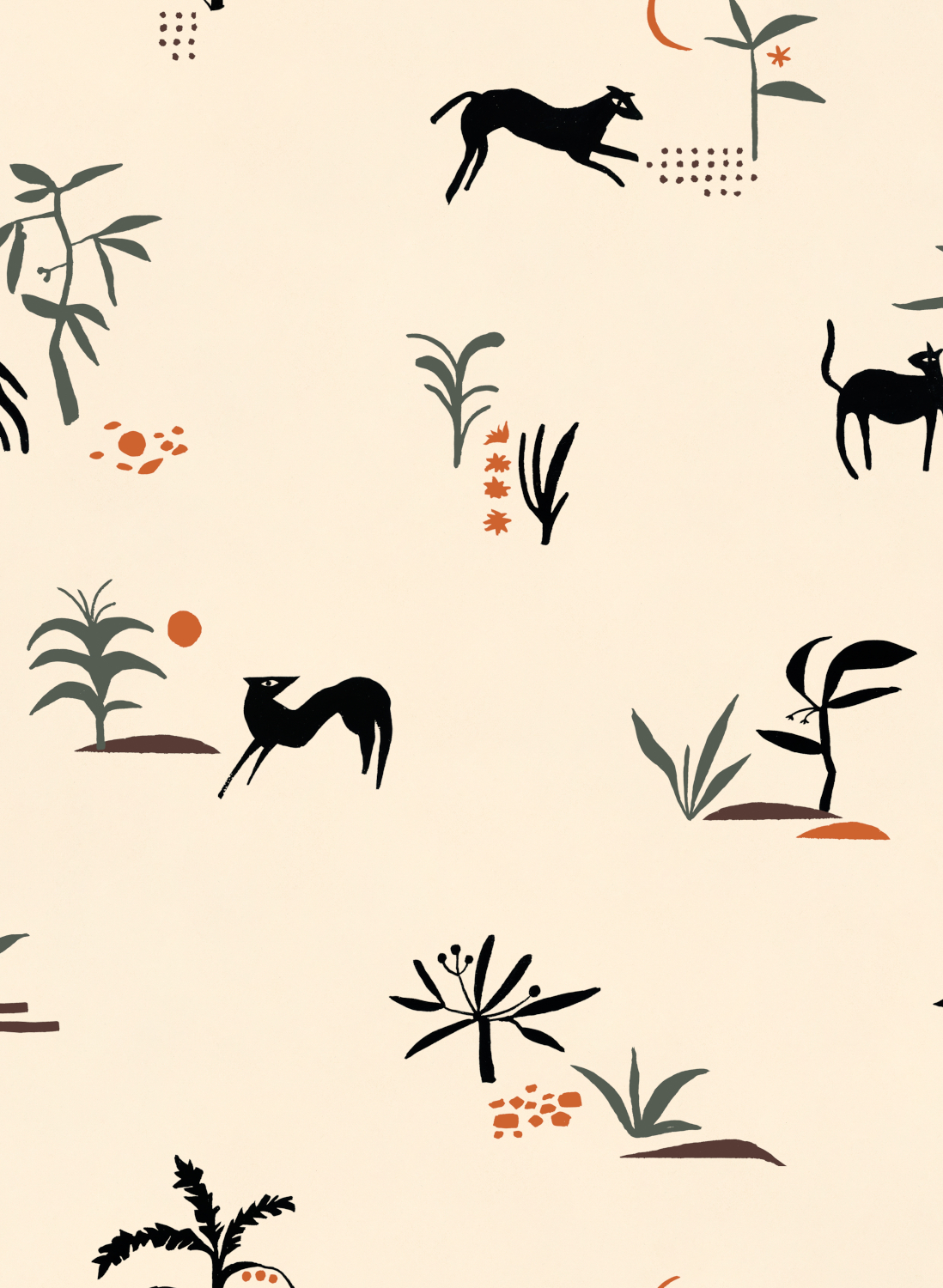 Tapete Prehistoric Creatures - Beige