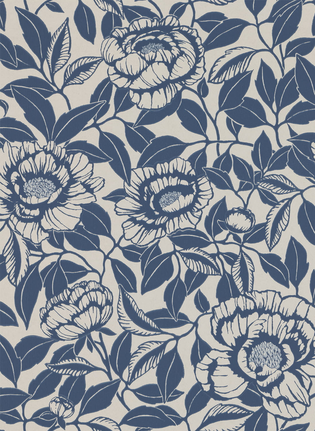 Tapete My Peony Garden - China Blue