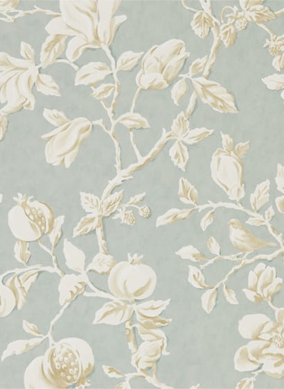 Tapete Magnolia & Pomegranate - Grey Blue/ Parchment