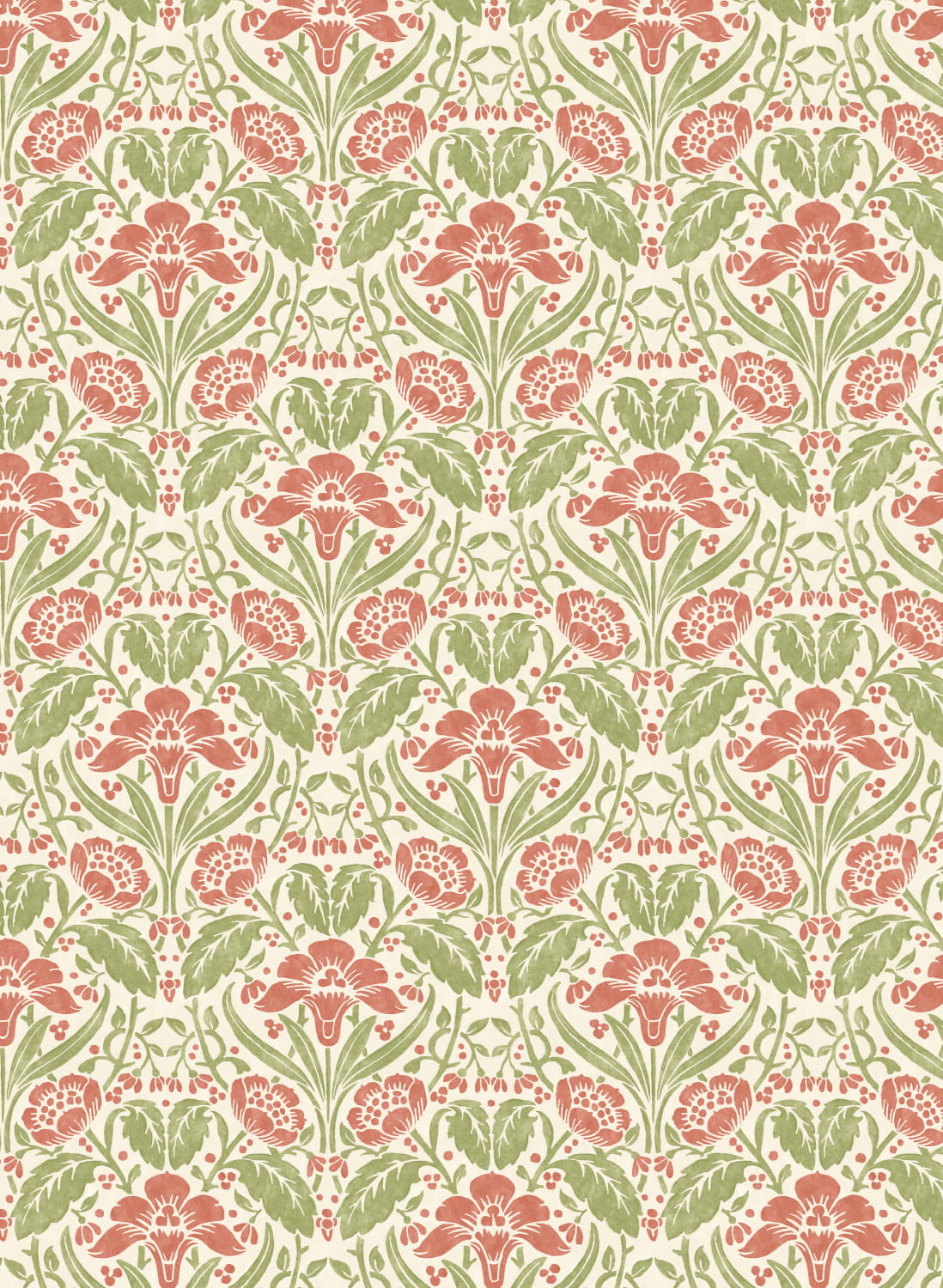 Tapete Iris Meadow - Pink/ Green
