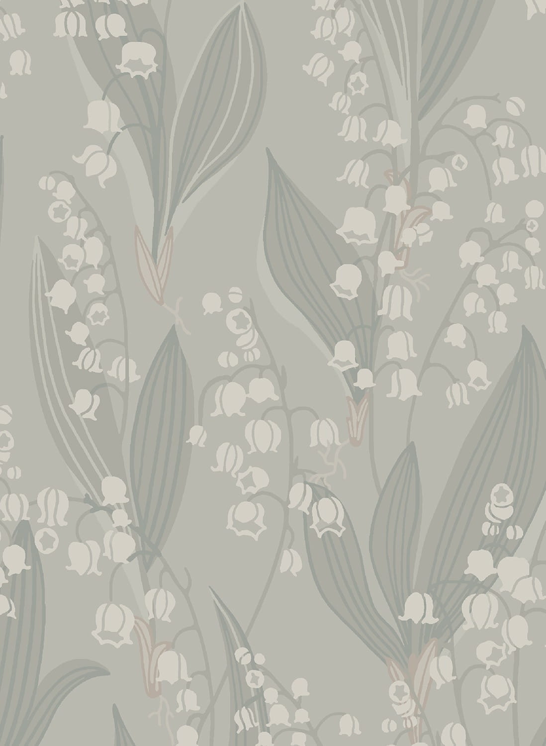 Wallpaper Liljekonvalj - Sage Green