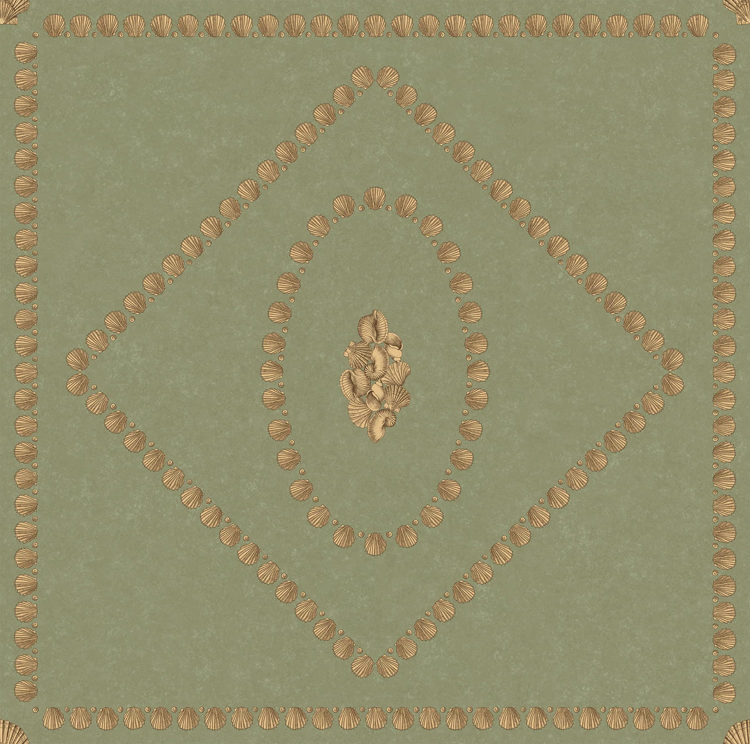 Tapete Conchiglie - Antique Gold on Ivy