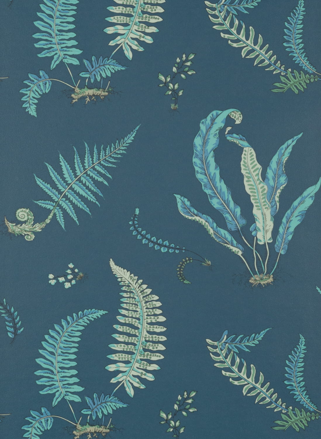 Tapete Ferns - Indigo/ Teal