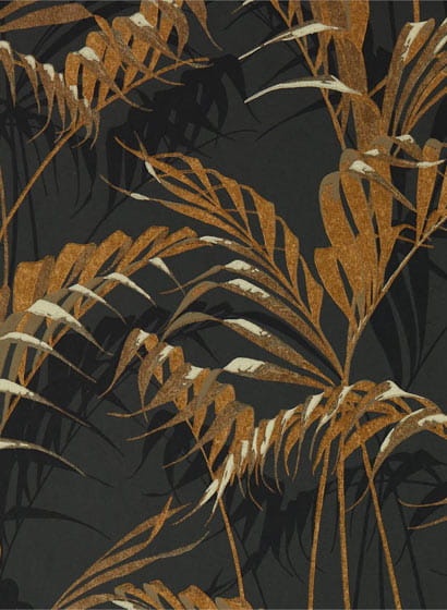Tapete Palm House - Charcoal/ Gold