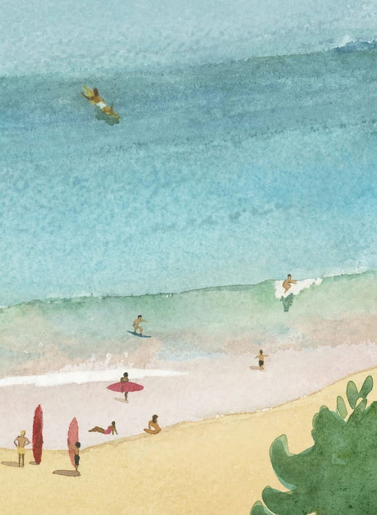 Wandbild Surf Landes - Panel 4/5/6