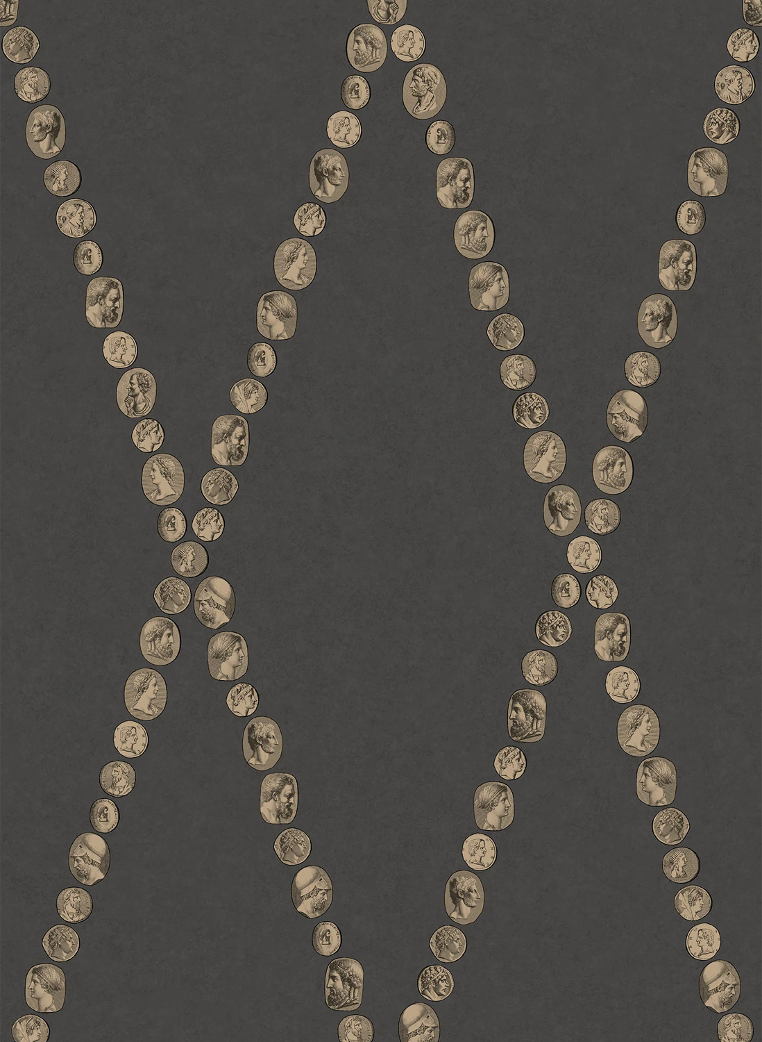 Tapete Cammei - Gold on Charcoal