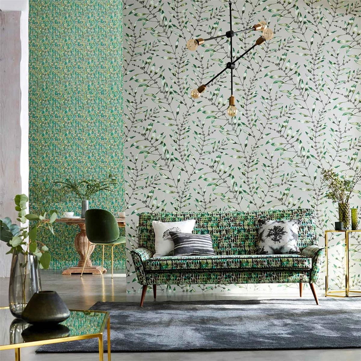 Wallpaper Chaconia - Emerald/ Lime