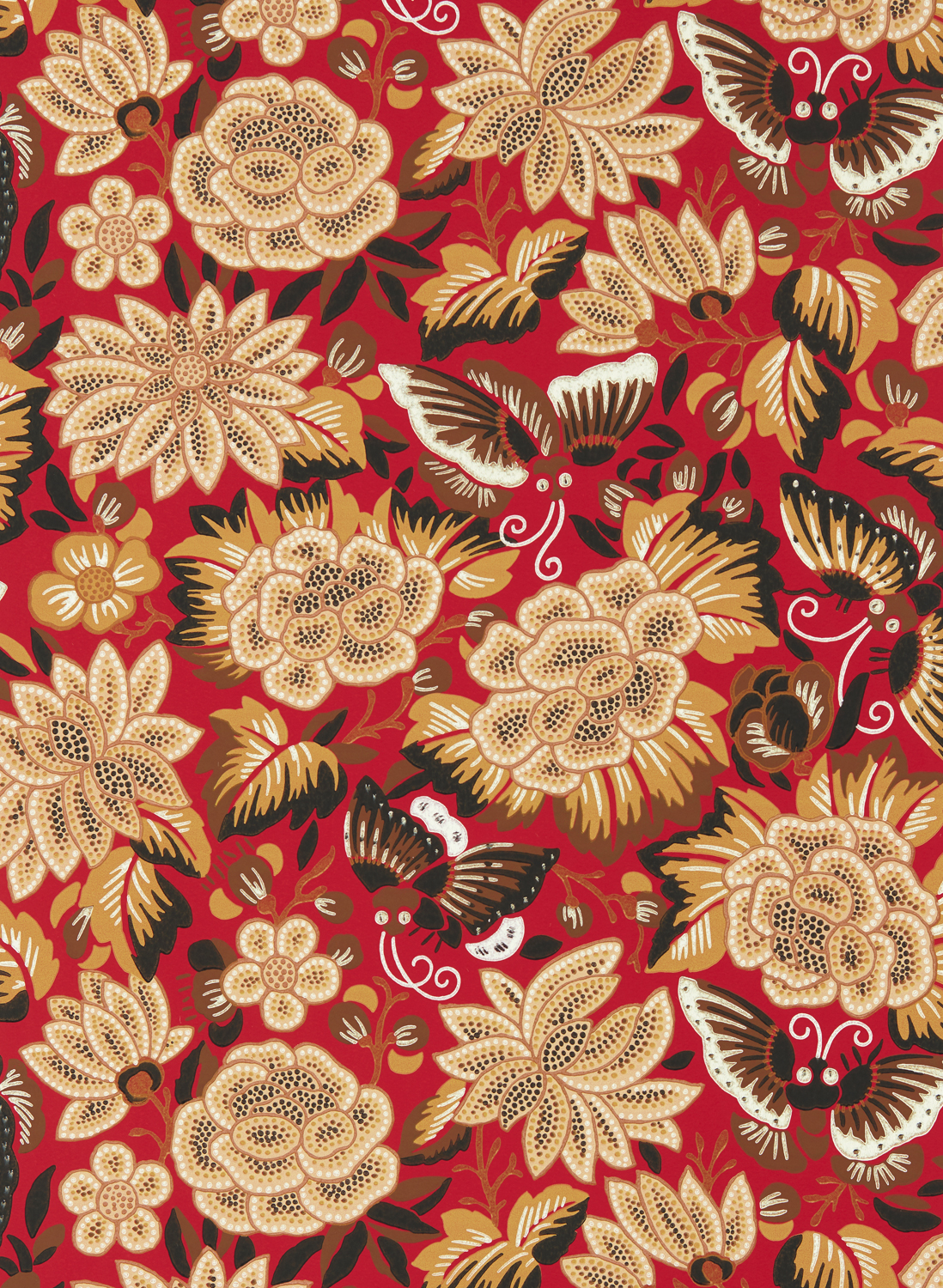 Tapete Amara Butterfly - Cinnabar/ Ink Black
