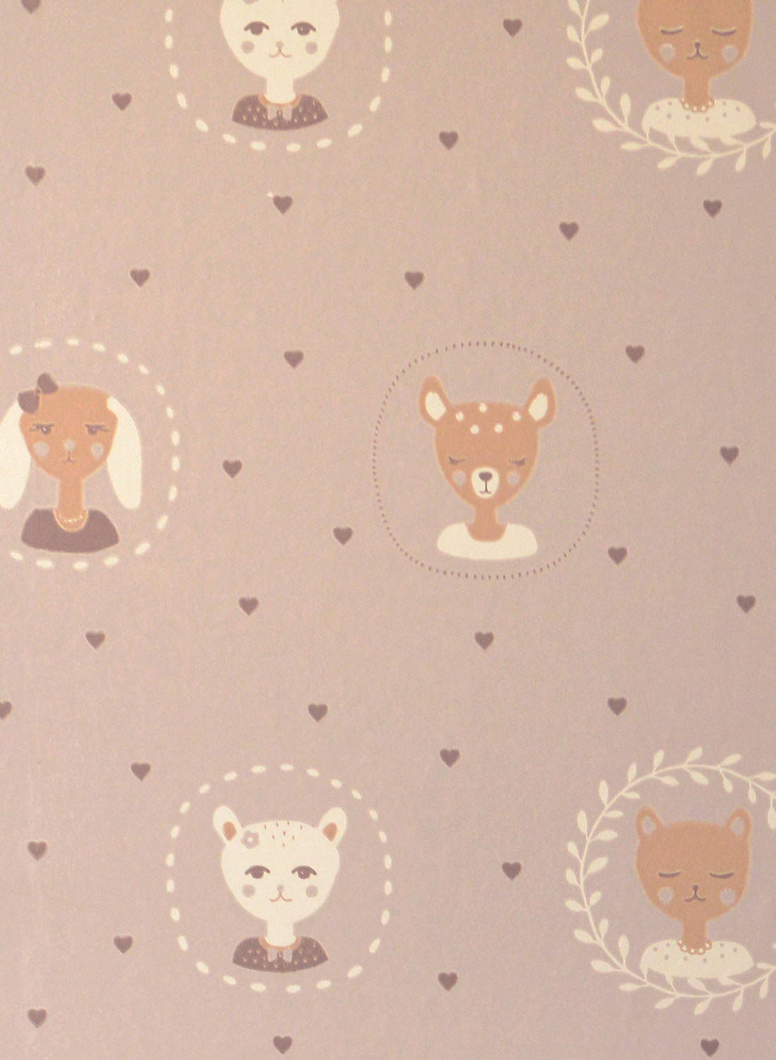Tapete Hearts - Warm Lilac