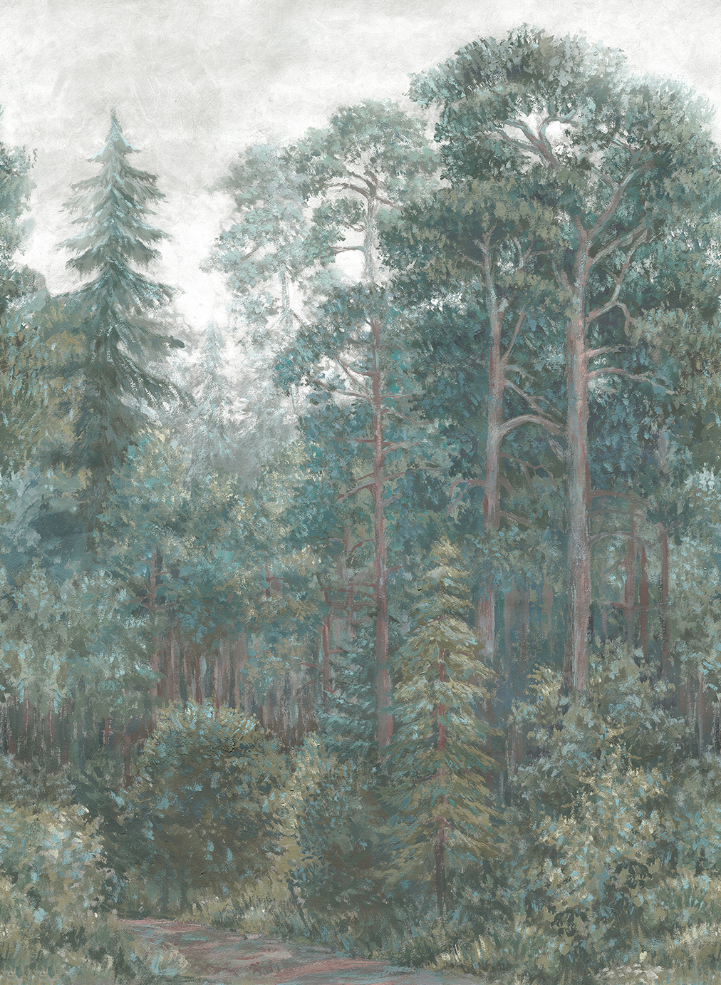 Wandbild Green Wood - Emerald