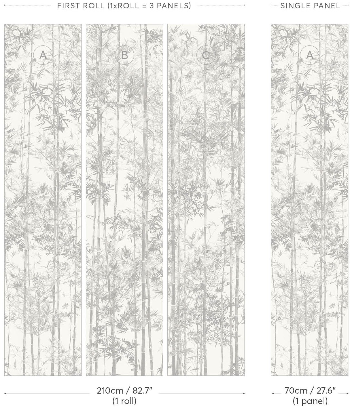 Wandbild Bamboo Grey - Panel C