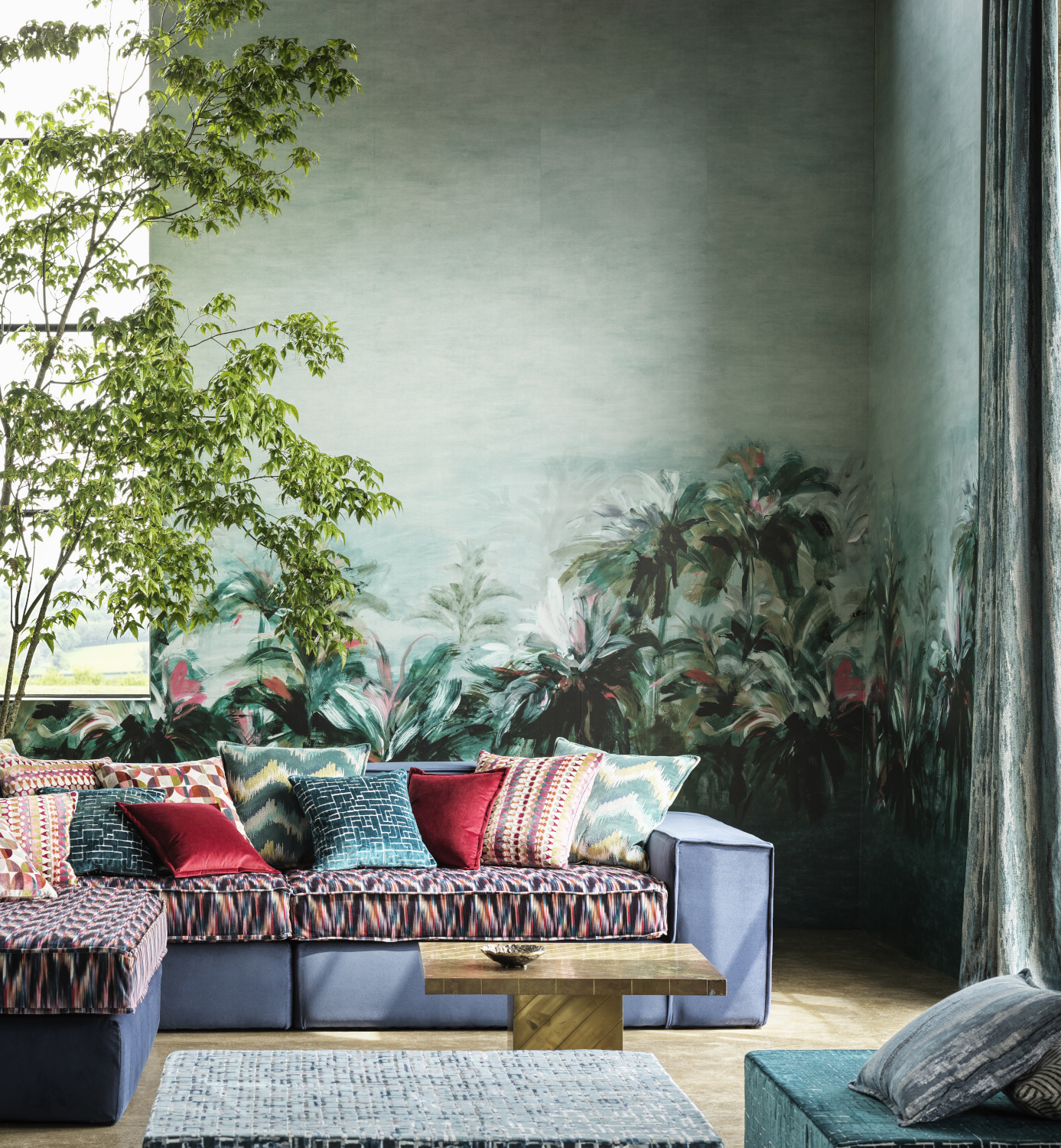 Tapete Alberi - Teal/ Fuchsia Banner