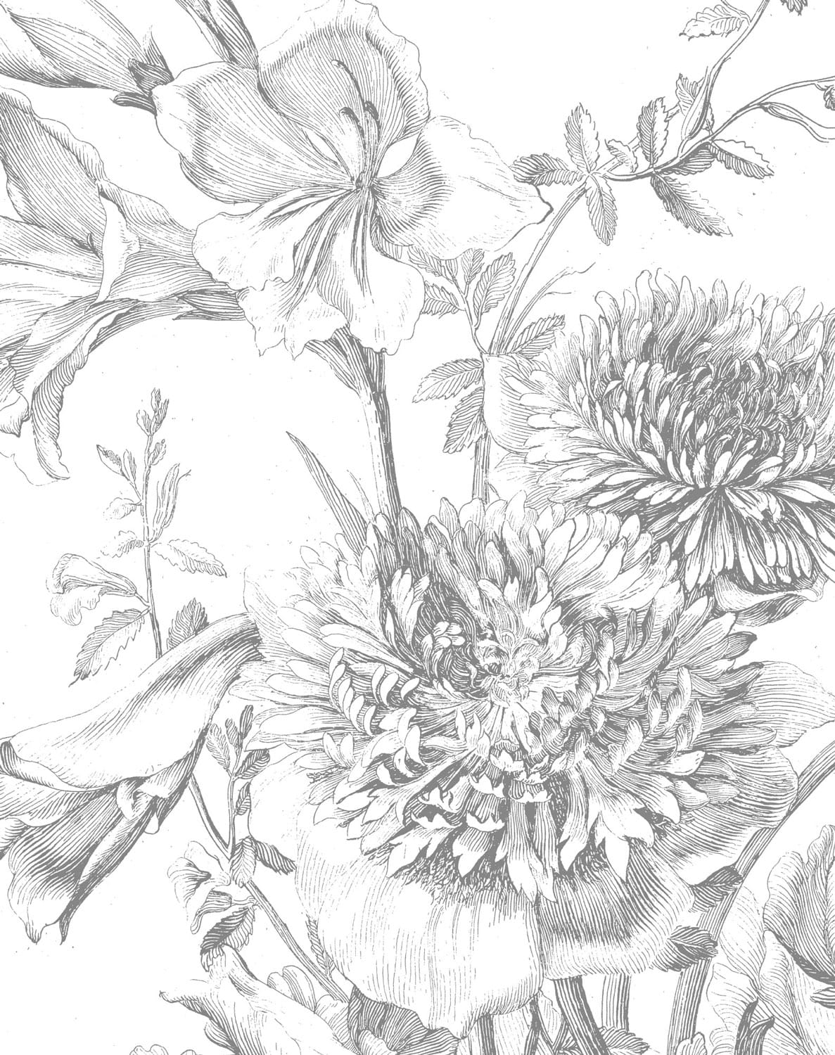Wandbild Engraved Flowers 2 - XS
