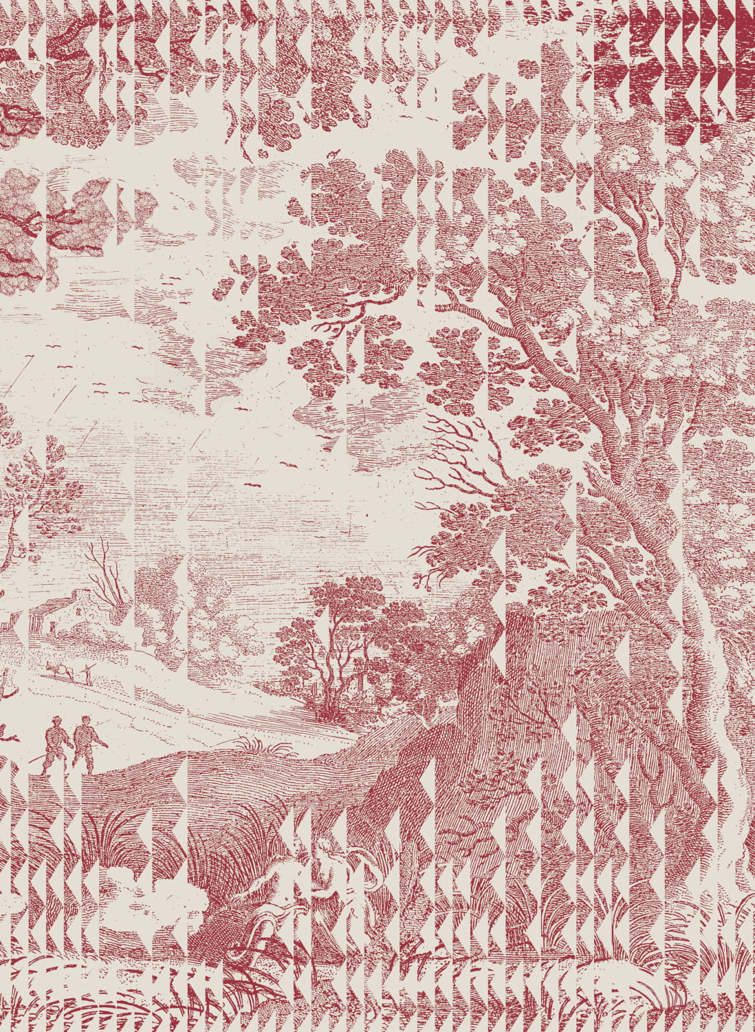 Wandbild Patch Landscape - Red