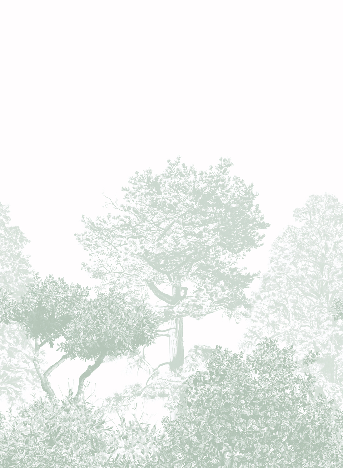 Sian Zeng Wandbild Hua Trees - Dusty Green