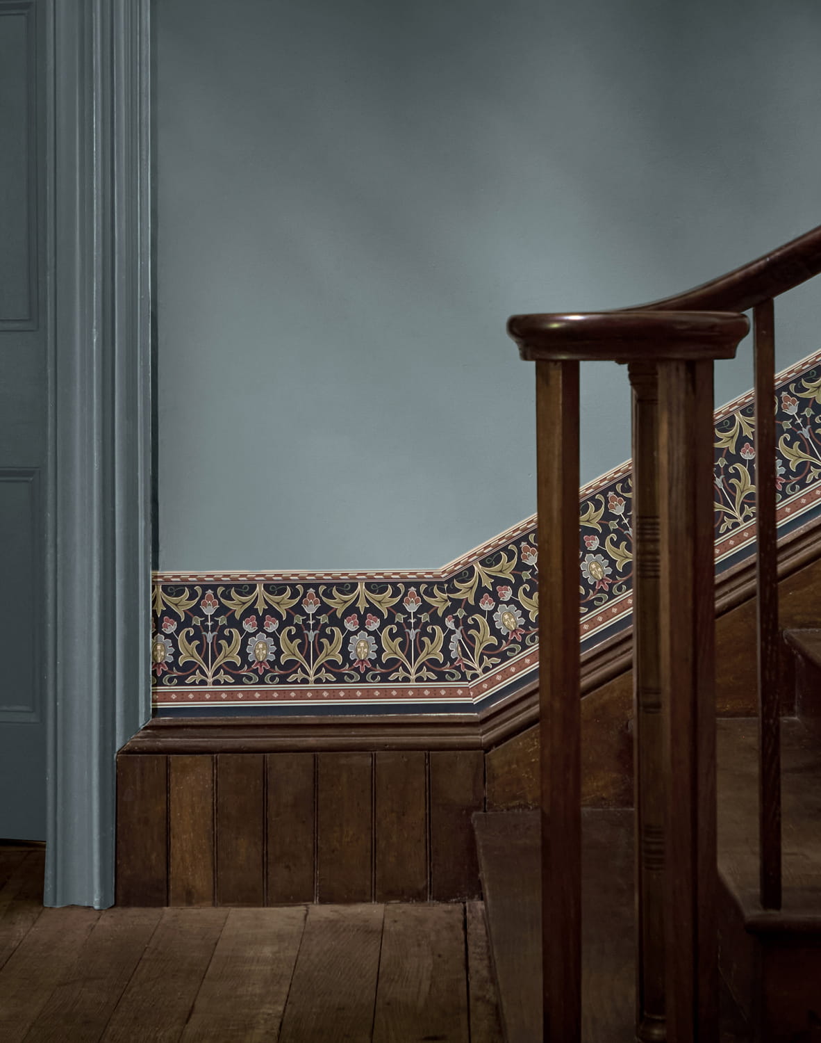 Tapete Ornamental Frieze - Indigo/ Thyme