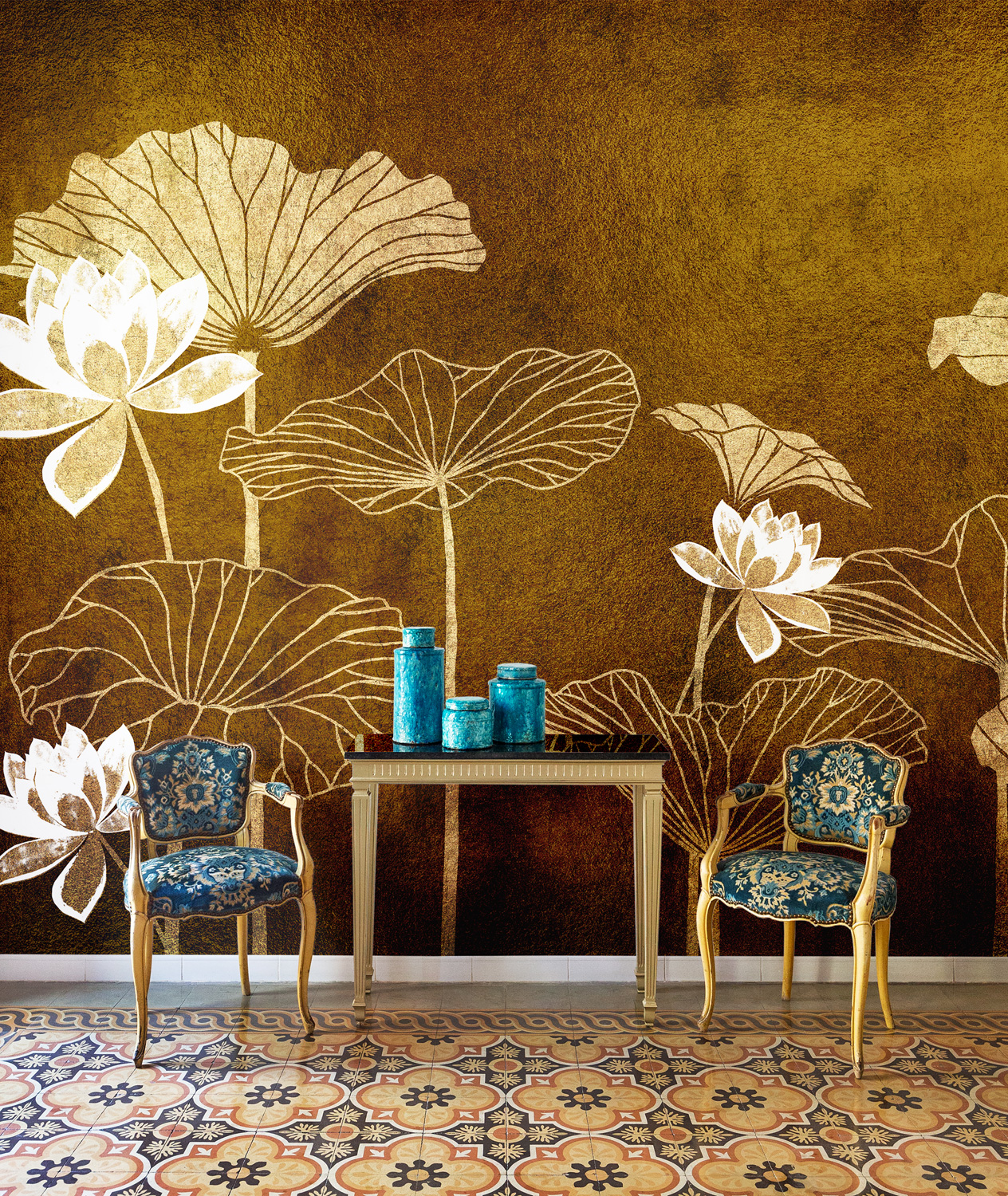 Wandbild Nympha Metallics - Gold