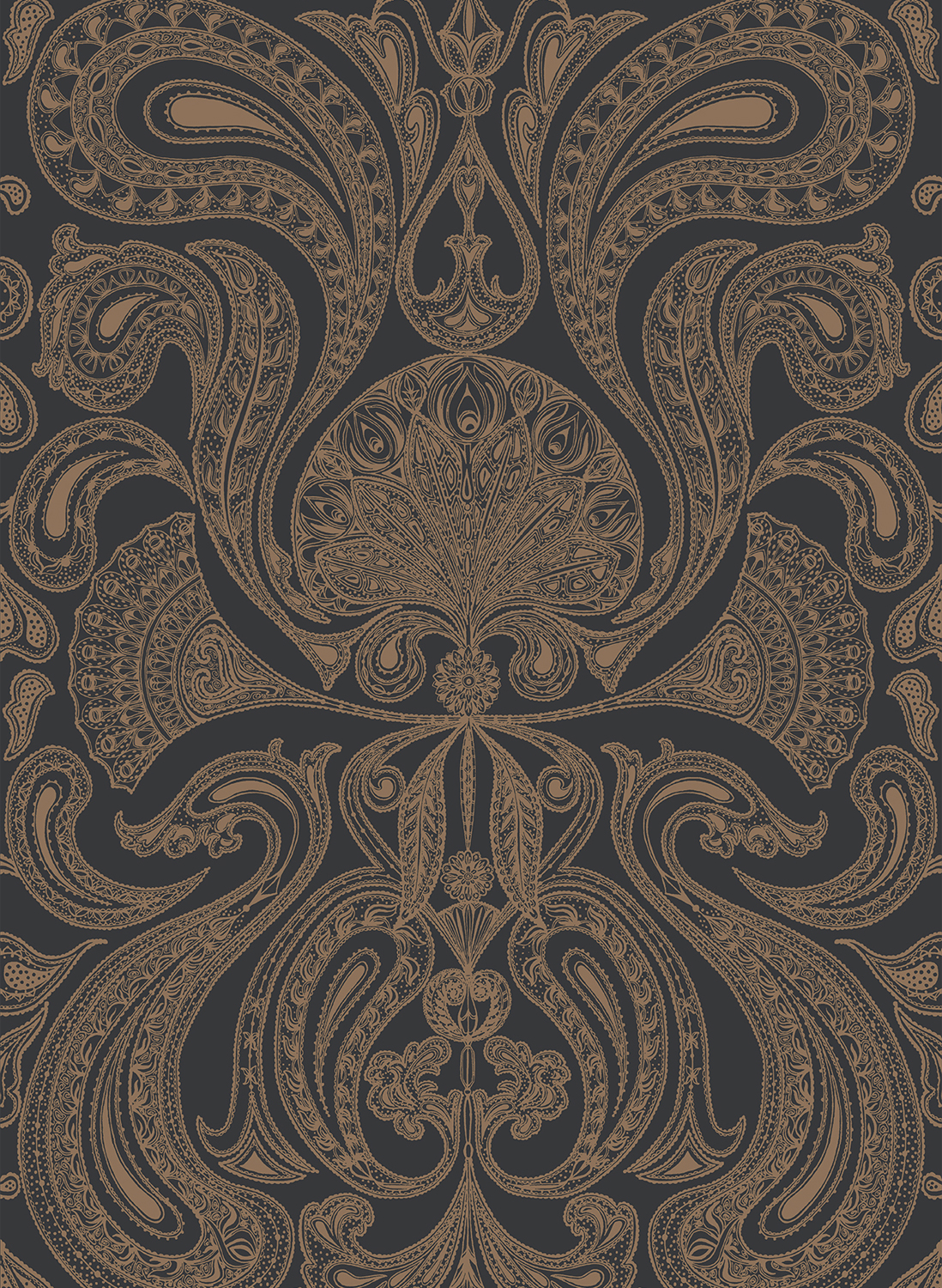 Tapete Malabar - Bronze on Black