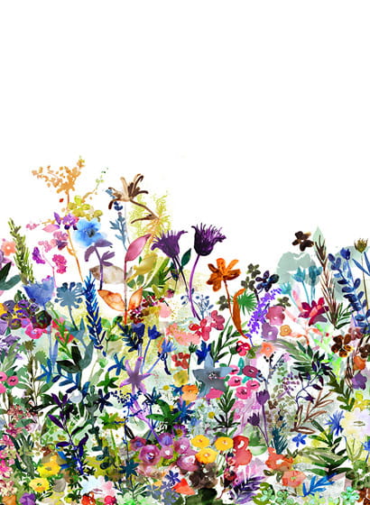 Wandbild May Meadow - bunt