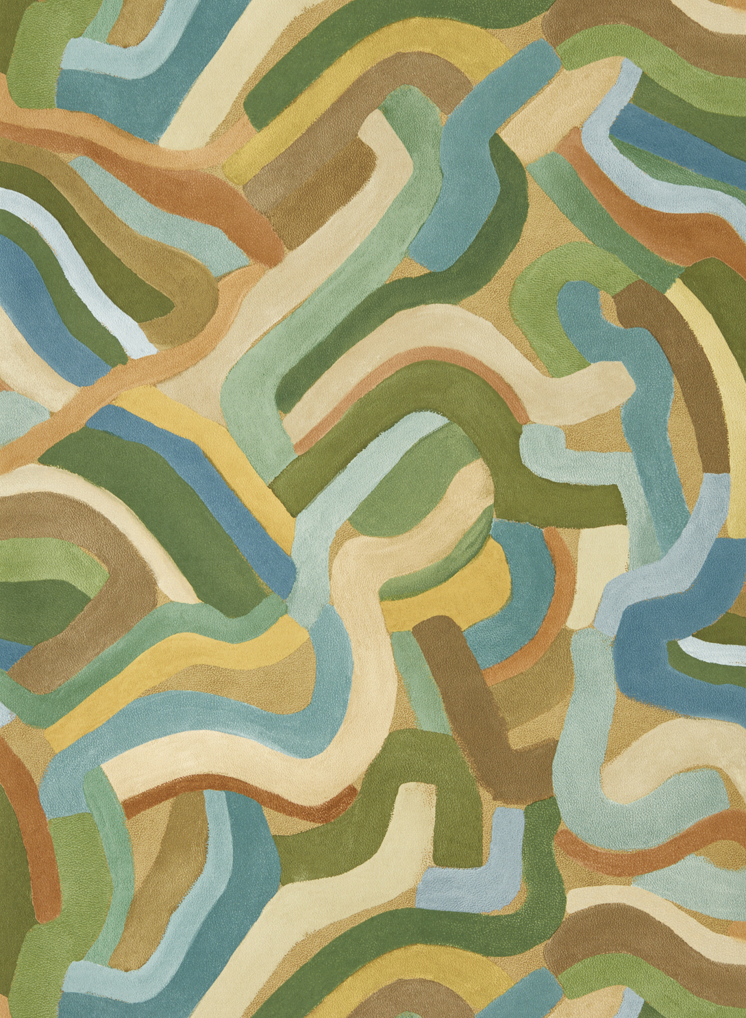 Tapete Spiralis - Ochre/ Turquoise/ Forest