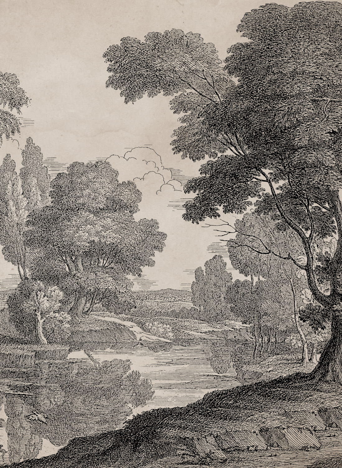Wandbild Engraving - Ink