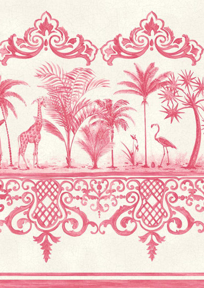 Tapete Bordüre Rousseau - Rose Pink