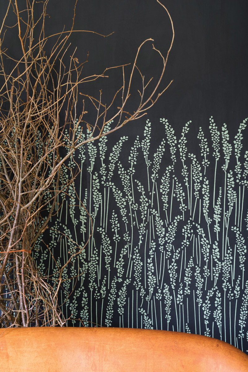 Tapete Feather Grass - Off-Black/ Breakfast Room Green