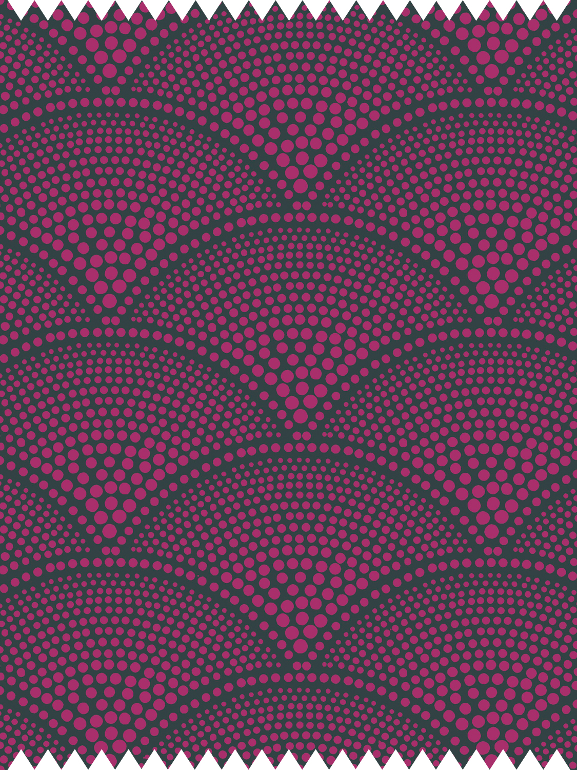 Stoff Feather Fan Jacquard - Magenta on Charcoal